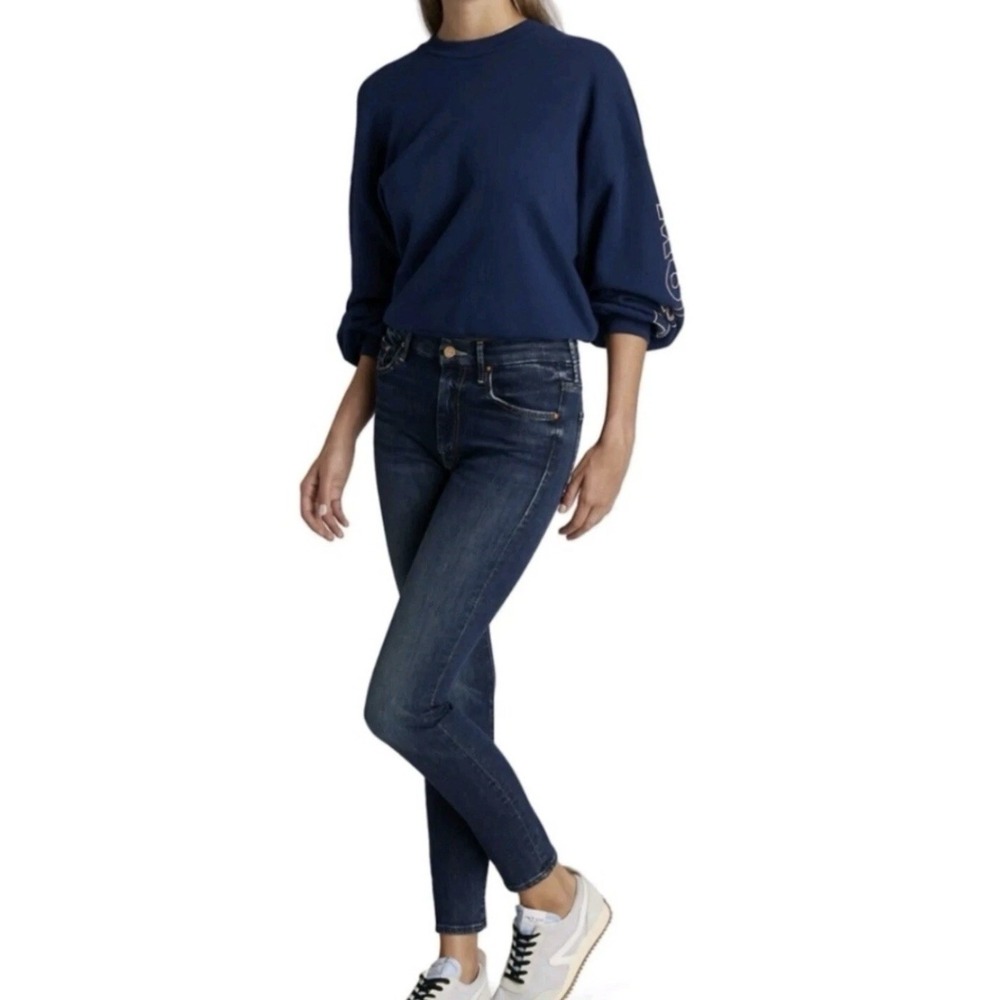 Women's Dark Blue Skinny Jeans - Classic High-Rise Stretch…The Looker Crop